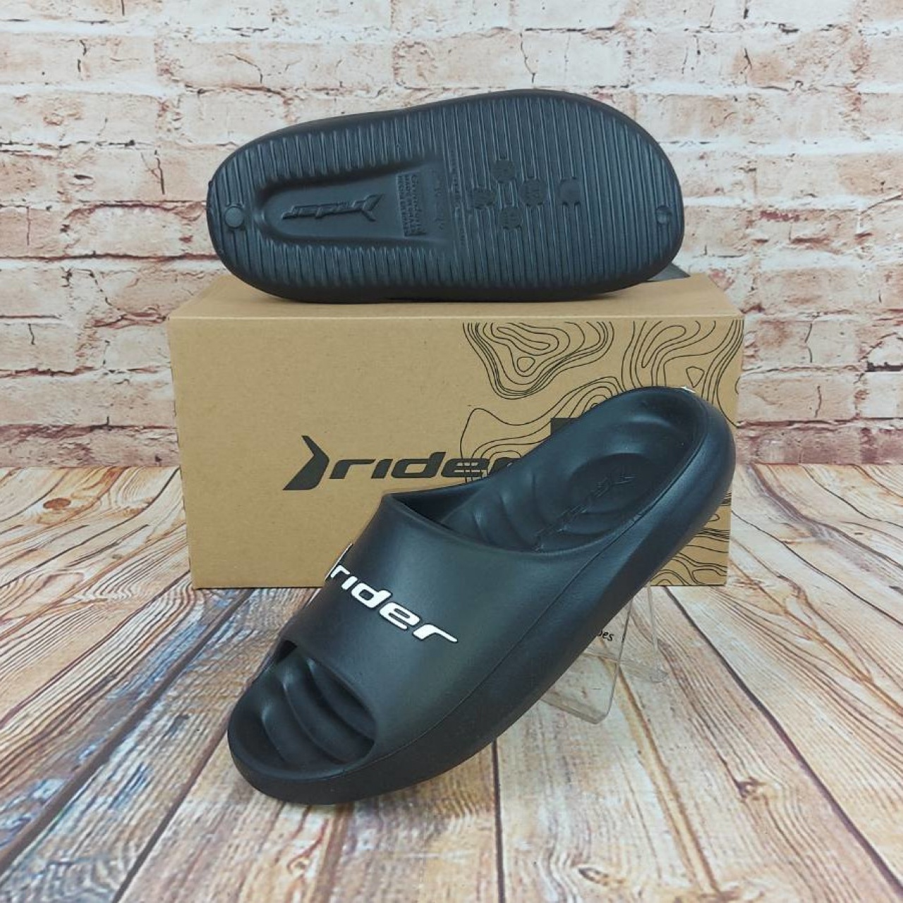 Шльопанці чоловічі RIDER 12074 гума чорні
