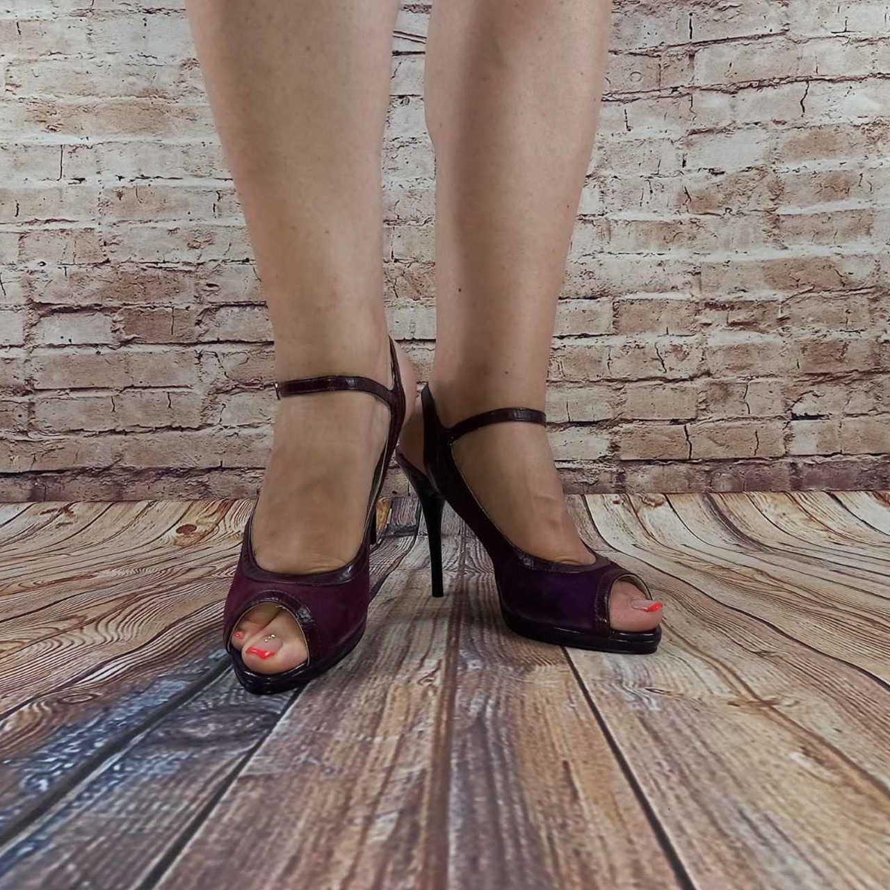 Босоніжки жіночі фіолетові замша Fashion Cafe 2002В-4, розміри 37,39
