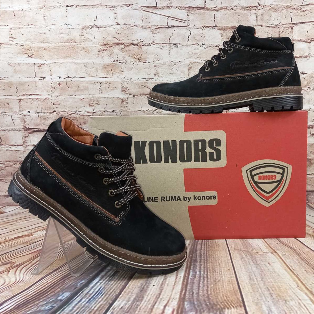 Черевики підліткові зимові Konors 368-3-3-19 чорні нубук