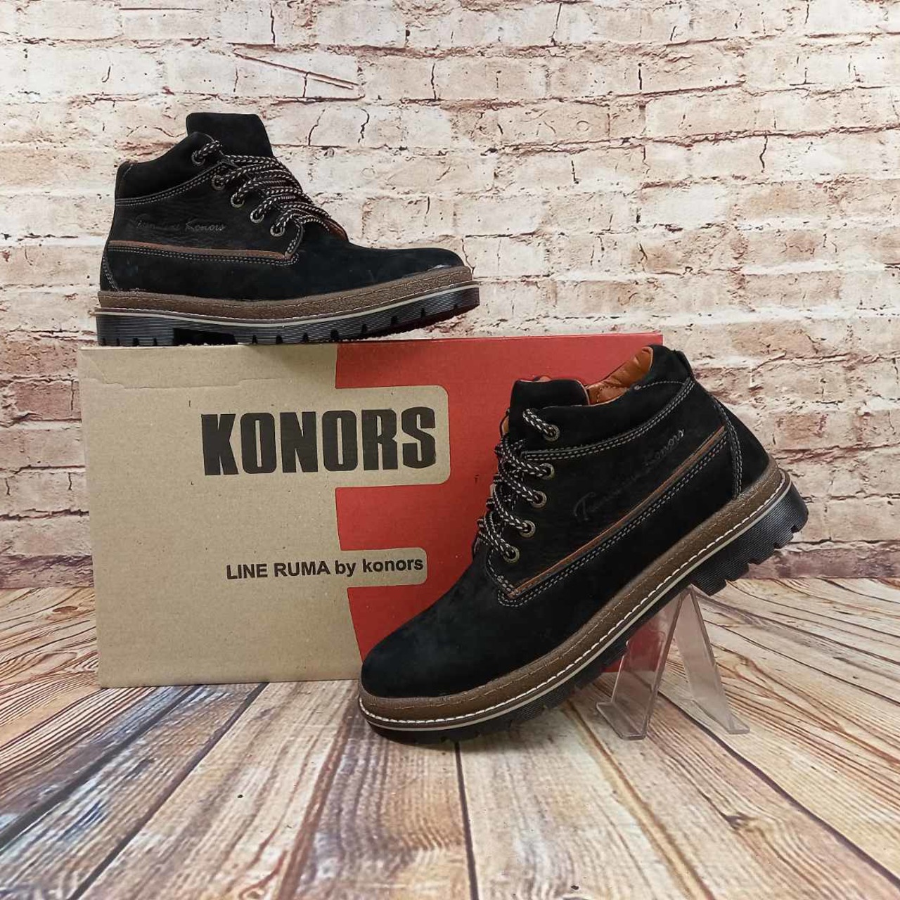 Черевики підліткові зимові Konors 368-3-3-19 чорні нубук