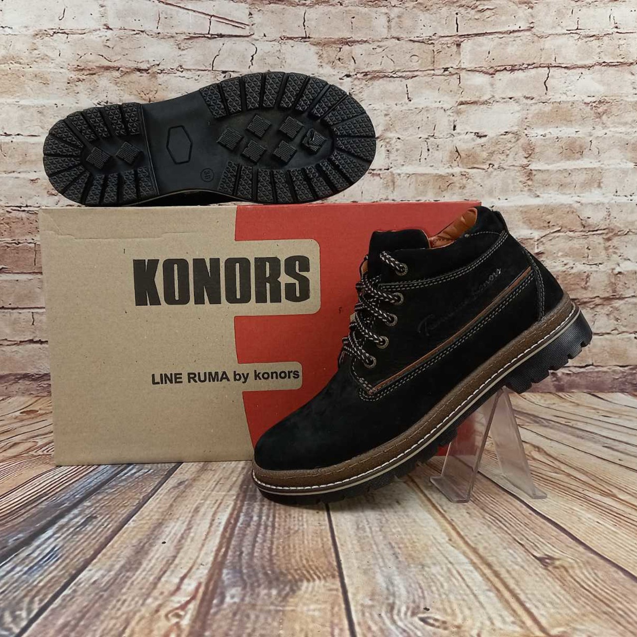 Черевики підліткові зимові Konors 368-3-3-19 чорні нубук