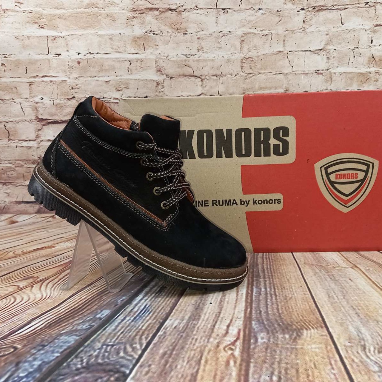 Черевики підліткові зимові Konors 368-3-3-19 чорні нубук