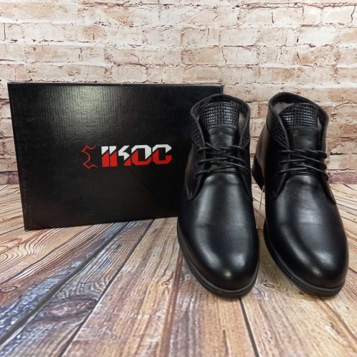 Черевики чоловічі зимові IKOS 2773-1 чорні шкіра, розміри 40,42