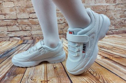 Кросівки дитячі гумка + липучка текстиль білі Djong-golf 5545-7